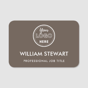 Business Logo Company Brown Employee Staff Name Tag
