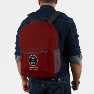Business Logo Company Burgundy Promotional  Printed Backpack