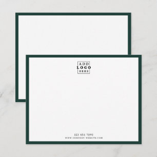 Business Logo Company Contact Forest Green Border Card