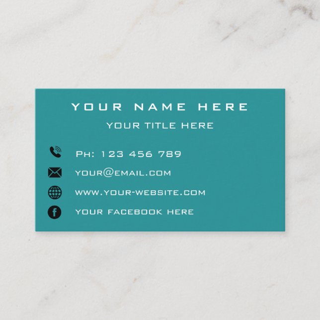 Business Logo Company Contact Info Professional  Card (Front)