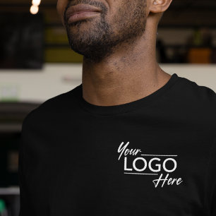 Business Logo Company Employee Black T-Shirt