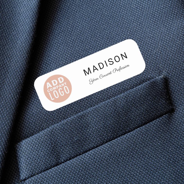 Business Logo Company Employee Name Tag (Business Logo Minimalist Employees Name Tag)