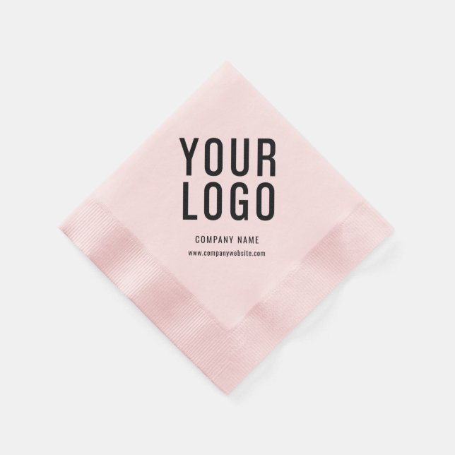 Business Logo Company Event Minimalist Pink  Napkin (Corner)
