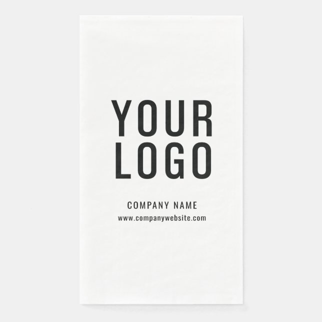 Business Logo Company Event White Minimalist Napkin (Front)