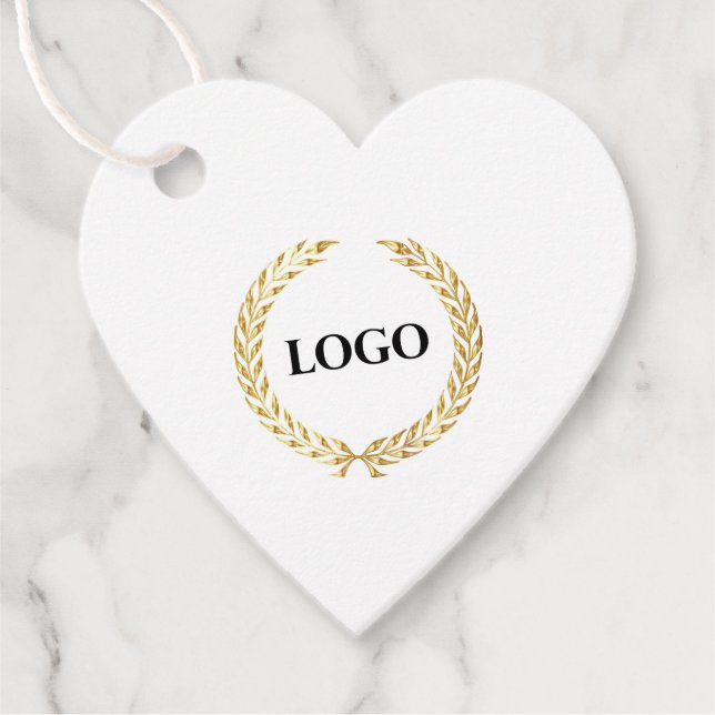 Business Logo Company Heart Hang Tags (Front)