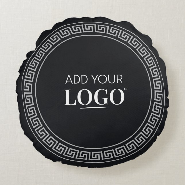 Business Logo Company Modern Corporate Promotional Round Cushion (Front)