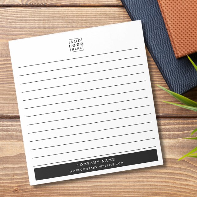 Business Logo Company Name Black Border Lined   Notepad (Creator Uploaded)