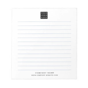 Business Logo Company Name Dusty Blue Lined Notepad