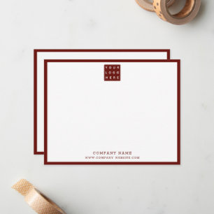 Business Logo Company Name Maroon Border Card