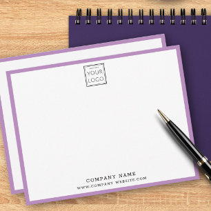 Business Logo Company Name Purple Border Card