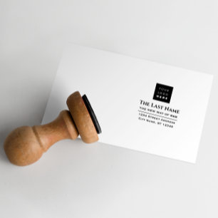 Business Logo Company Name RSVP Adress Unique Rubber Stamp