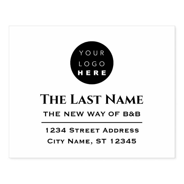 Business Logo Company Name RSVP Adress Unique Rubber Stamp (Imprint)