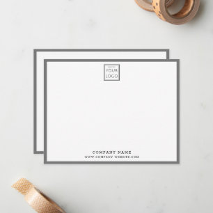 Business Logo Company Name Silver Grey Border Card