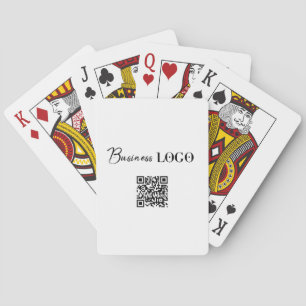 Business Logo Company Presentation QR Code White Playing Cards
