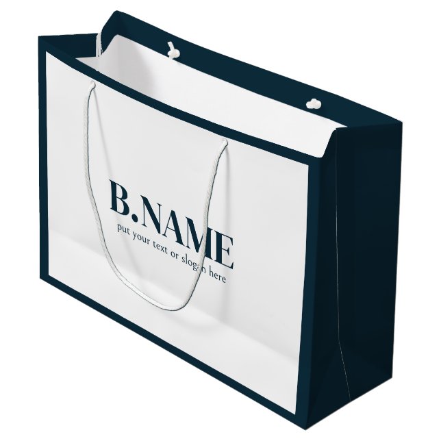 Business Logo Company Professional corporate Large Gift Bag (Front Angled)