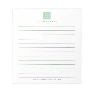 Business Logo Company Promotional Green Lined Notepad