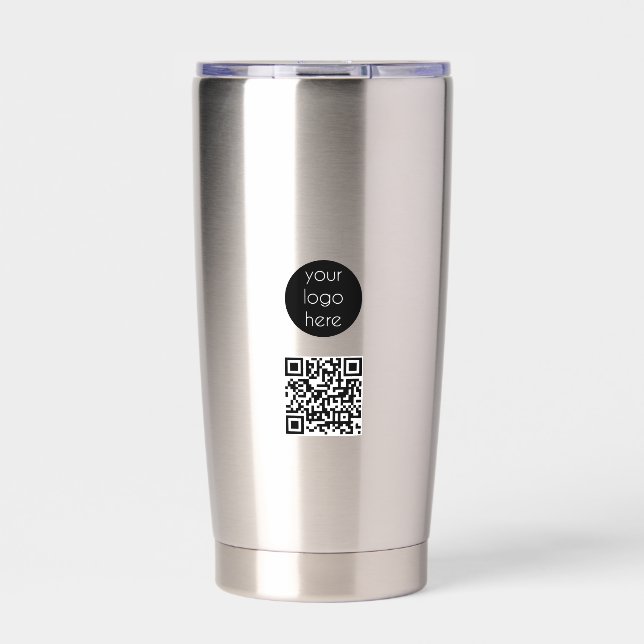 Business Logo Company Promotional QR Code Insulated Tumbler (Front)