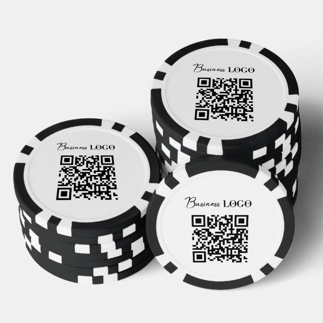 Business Logo Company Promotional QR Code Poker Chips (Stack)