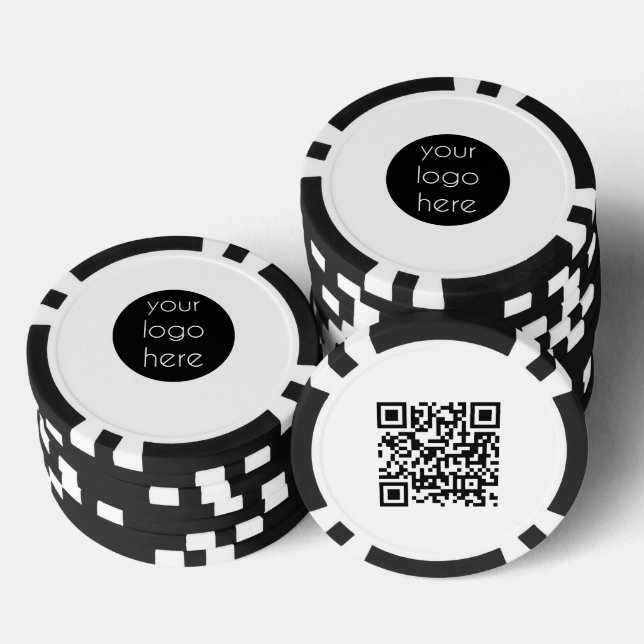 Business Logo Company Promotional QR Code Poker Chips (Stack)