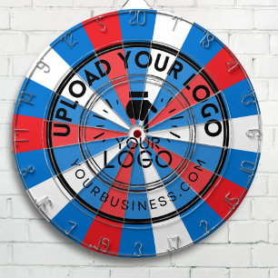 Business Logo Company Red White and Blue Dartboard