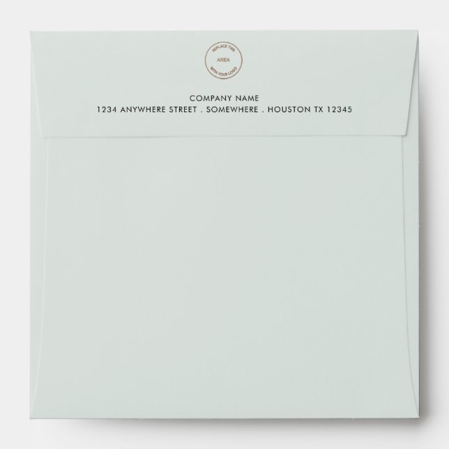 Business Logo Company Return Name Address Square Envelope (Back (Top Flap))