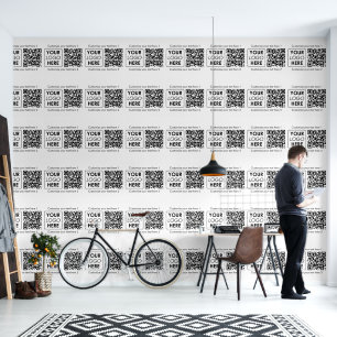 Business Logo Company Simple QR Code 2 Text Office Wallpaper