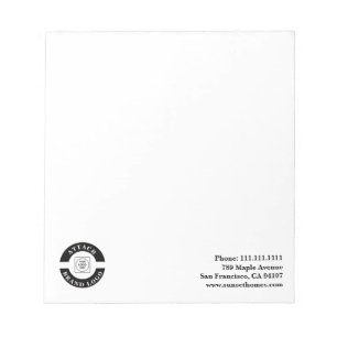 Business Logo Contact Info Branding Notepad