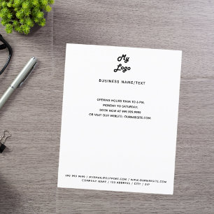 Business logo contact information custom text flyer