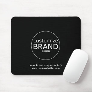 Business Logo Corporate Black & White Minimalist Mouse Pad