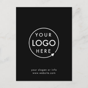 Business Logo   Corporate Professional Black Postcard