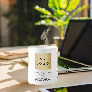 Business logo custom brand colour name script coffee mug