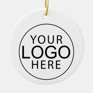 Business Logo Custom Christmas Holidays Ceramic Ornament