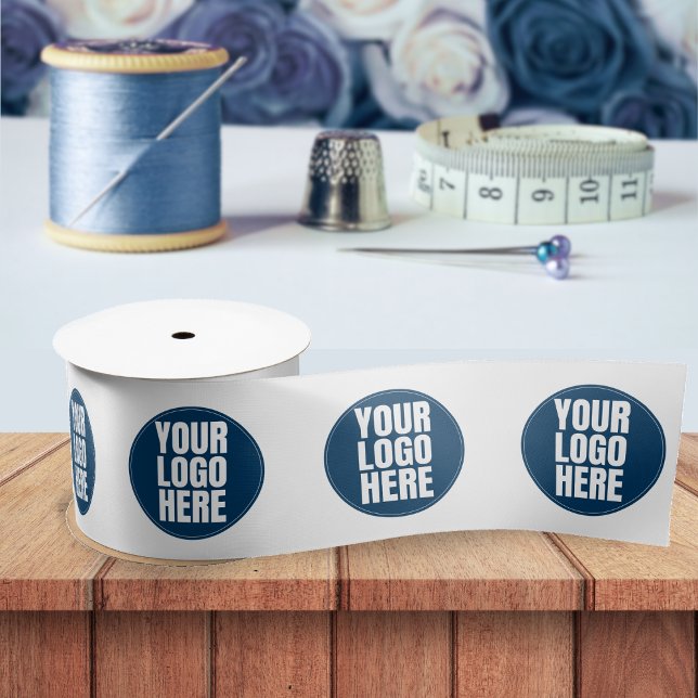 Business Logo Custom Company Photo Satin Ribbon (company business logo ribbon)