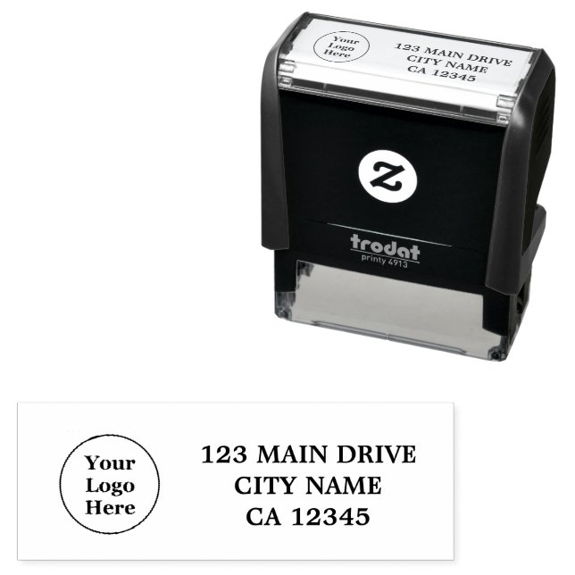 Business Logo | Custom Company Return Address Self-inking Stamp (In Situ)