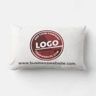 Business Logo Custom Company Website Address Lumbar Cushion