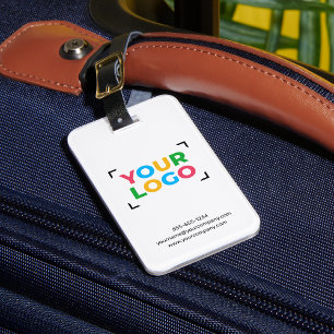 Business Logo Custom Company Website White Luggage Tag