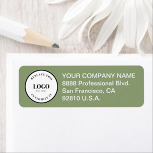 Business logo Custom Corporate Green Return Address Label