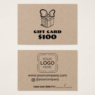 Business Logo Custom Gift Card