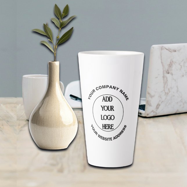 Business Logo Custom  Latte Mug (Creator Uploaded)