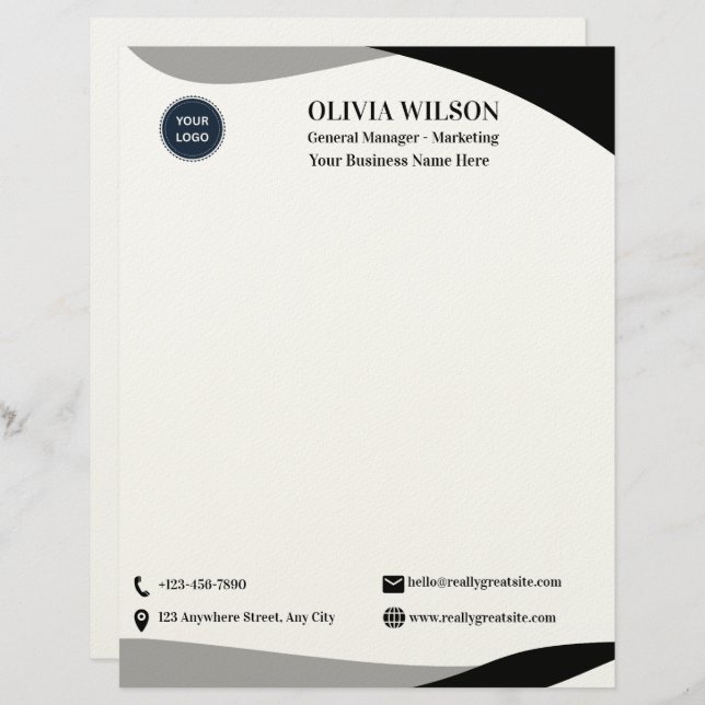 Business Logo Custom Letterhead (Front/Back)