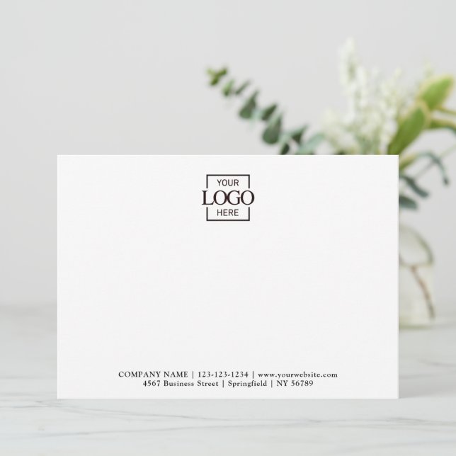 Business Logo Custom Personalised Modern Flat Card (Standing Front)