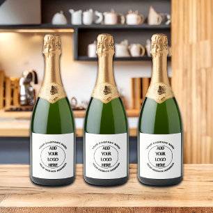 Business Logo Custom  Sparkling Wine Label