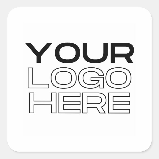 Business Logo Custom Square Sticker (Front)