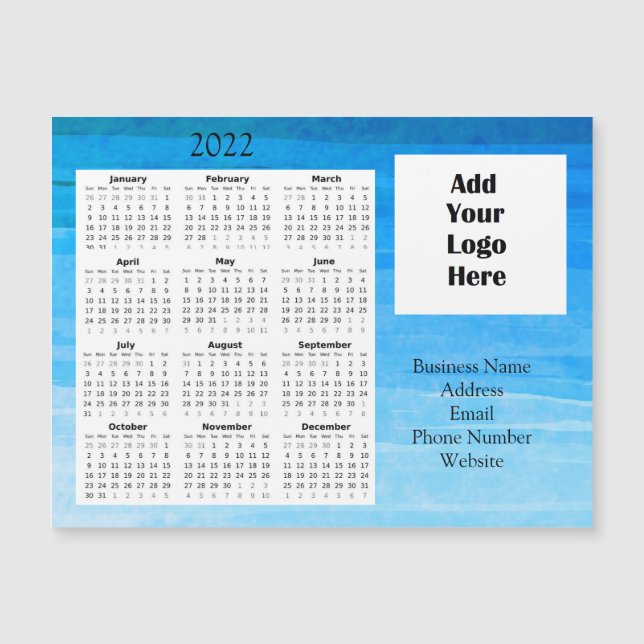Business Logo Customer Appreciation 2022 Calendar  Magnetic Invitation (Front)