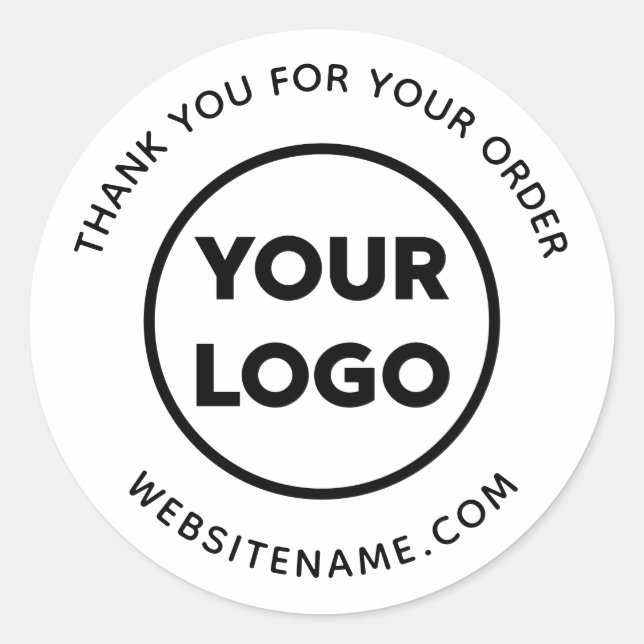 Business Logo Customer Thank You Classic Round Sticker (Front)