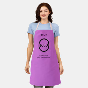 Business Logo Deep Mauve Employee Staff Name Apr Apron
