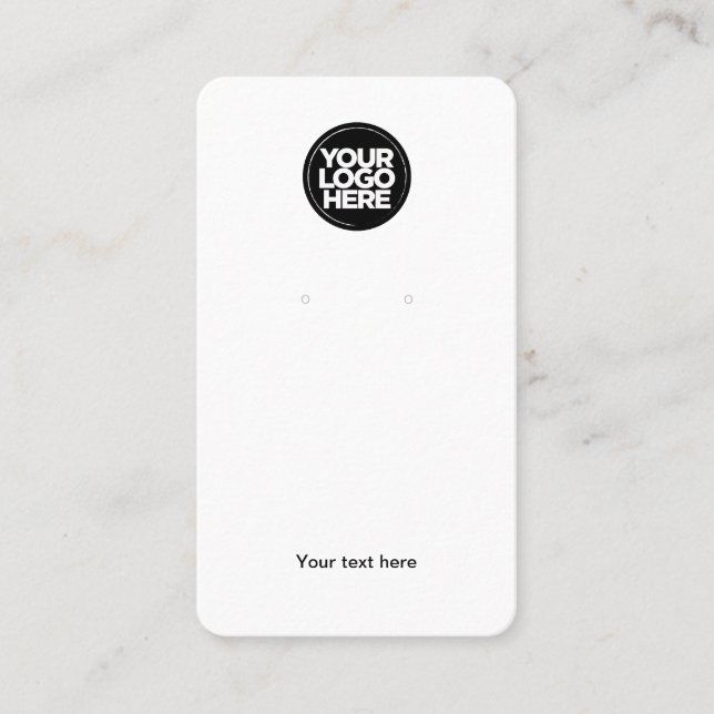 Business Logo Earring Rounded Corners Display Card (Front)