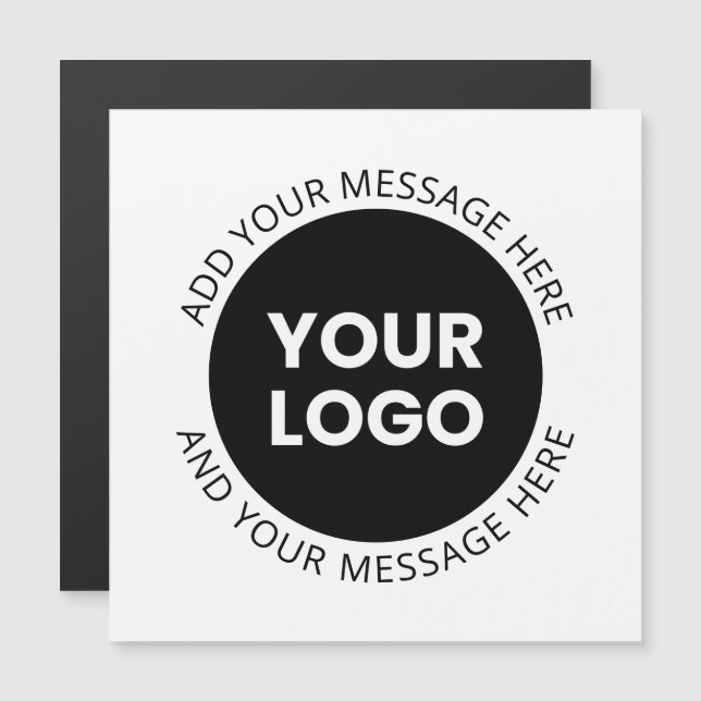 Business Logo & Editable Text  White & Black (Front/Back)