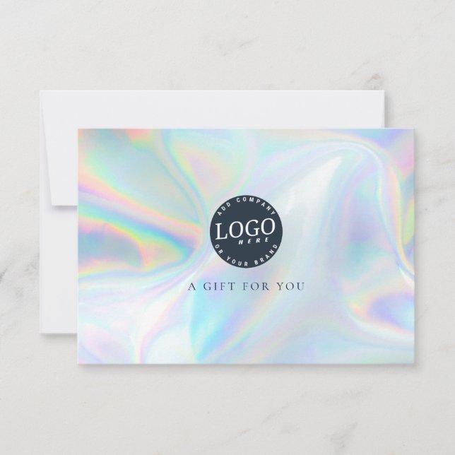 Business Logo Elegant Holographic Gift Certificate (Front)