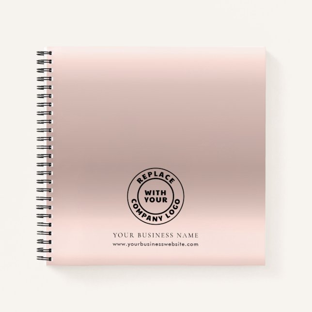 Business Logo Elegant Minimalist Custom Notebook (Front)